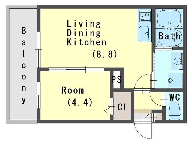 グランユイナス塩屋の物件間取画像