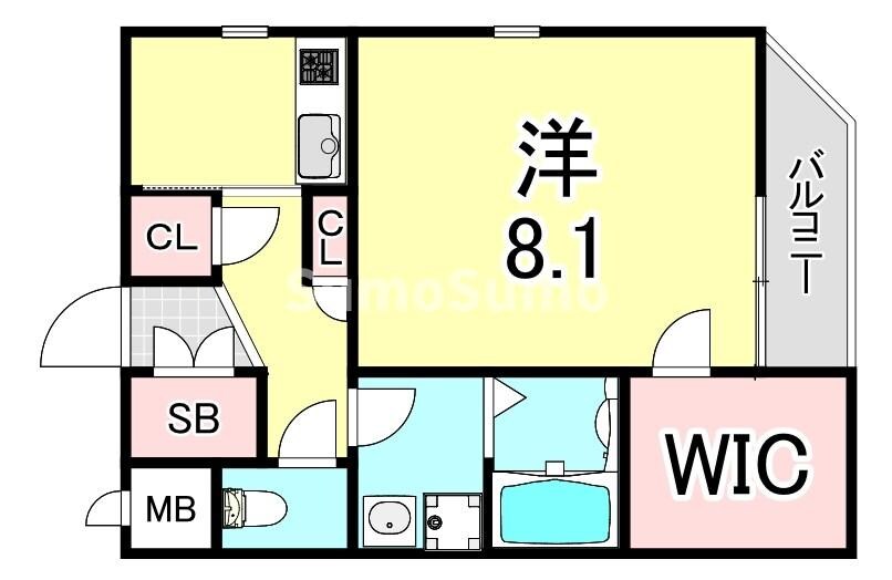 須磨海浜公園駅 徒歩3分 4階の物件間取画像