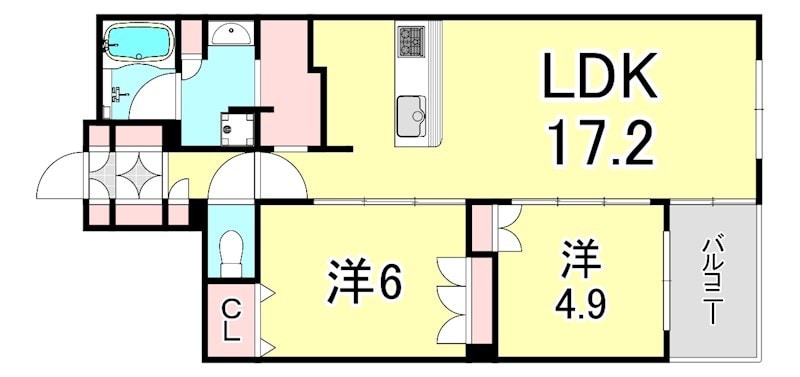 イニシア神戸森北町の物件間取画像