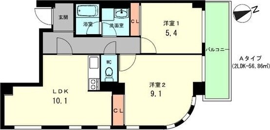 ウィステリア神戸湊川の物件間取画像