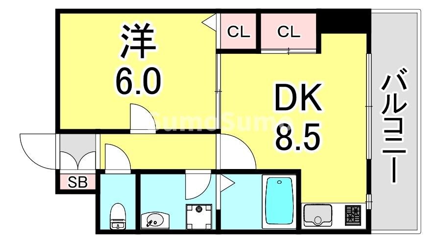 湊川公園駅 徒歩3分 3階の物件間取画像