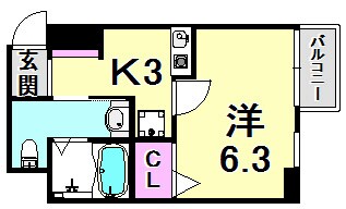 リオレスタ西宮の物件間取画像