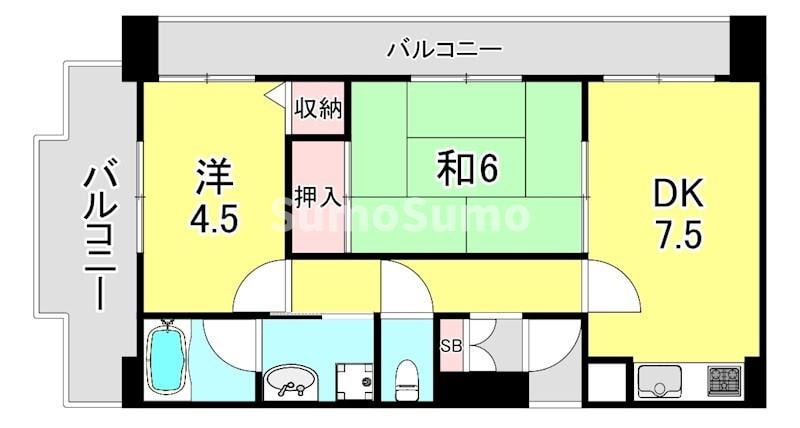 パルメーラ長田北町の物件間取画像