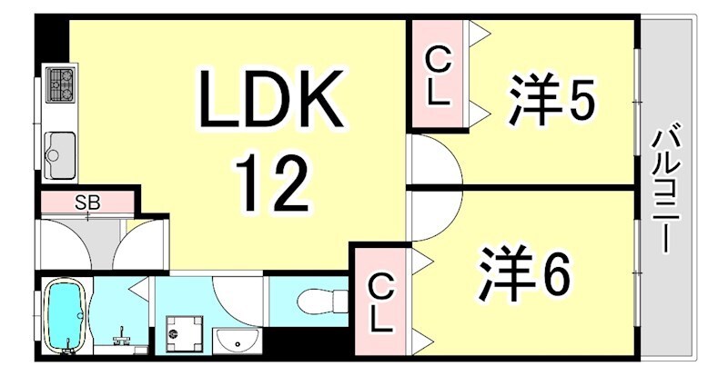 東甲子園ハイツの物件間取画像