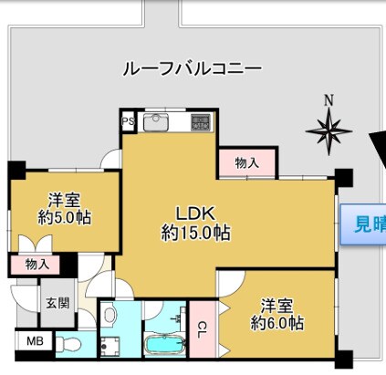 深江駅 徒歩8分 5階の物件間取画像