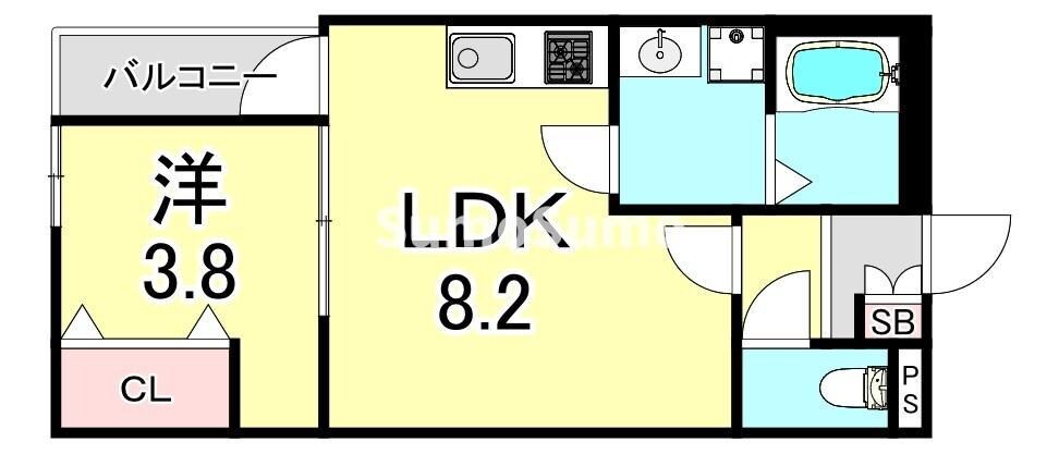 板宿駅 徒歩13分 1階の物件間取画像