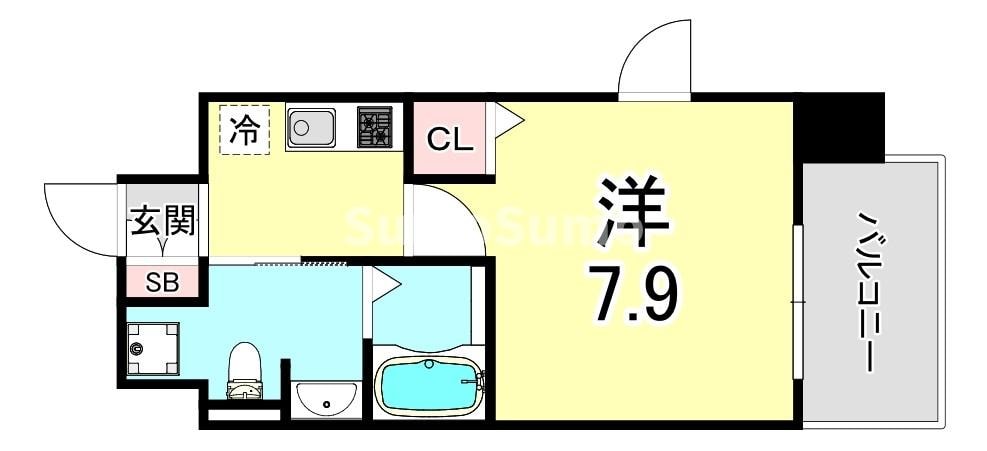 兵庫駅 徒歩2分 8階の物件間取画像