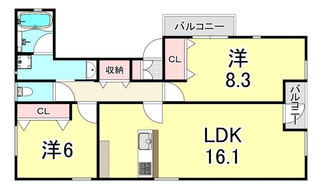 リフージュ本山の物件間取画像