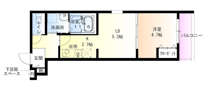 香櫨園駅 徒歩5分 2階の物件間取画像