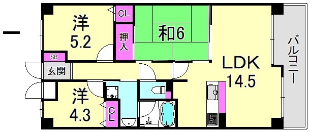 甲子園口駅 徒歩4分 4階の物件間取画像