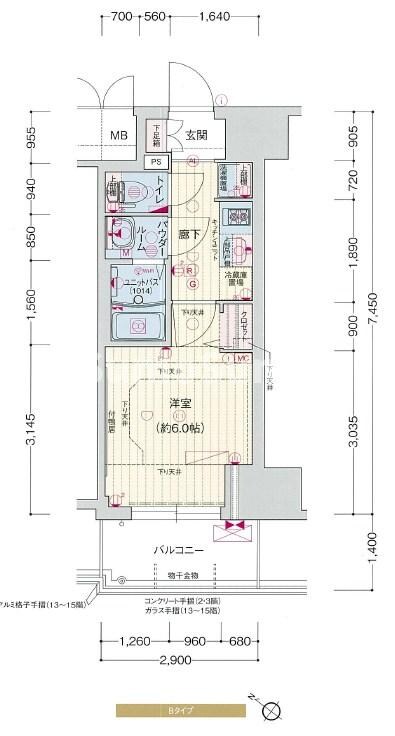 元町駅 徒歩7分 9階の物件間取画像