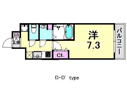 神戸駅 徒歩9分 15階の物件間取画像