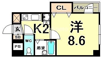 カーサ神戸下山手の物件間取画像