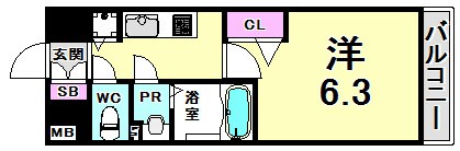 プレサンスみなと元町駅前の物件間取画像