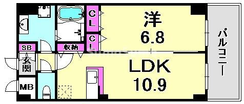 兵庫駅 徒歩10分 2階の物件間取画像