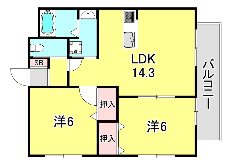 神戸駅 徒歩15分 2階の物件間取画像