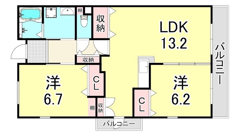 鳴尾・武庫川女子大前駅 徒歩17分 5階の物件間取画像