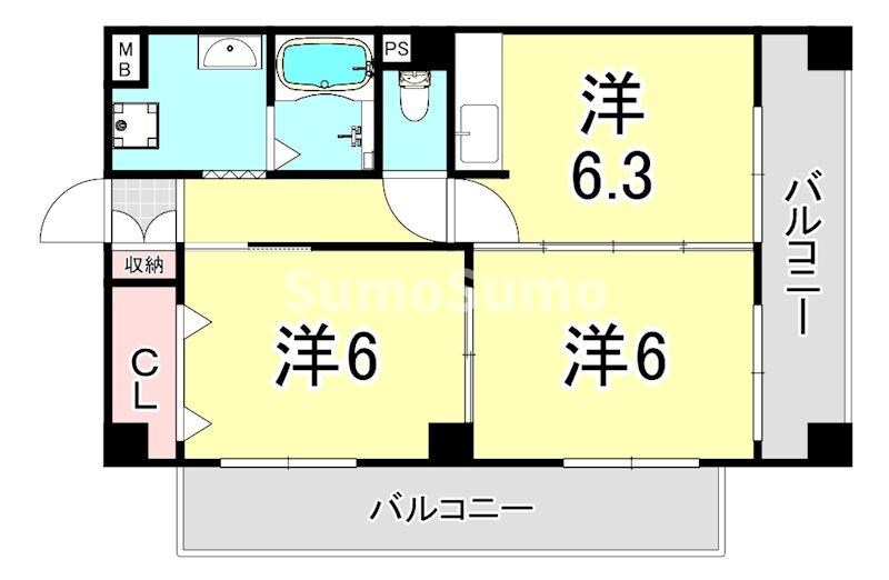 摩耶駅 徒歩1分 1階の物件間取画像