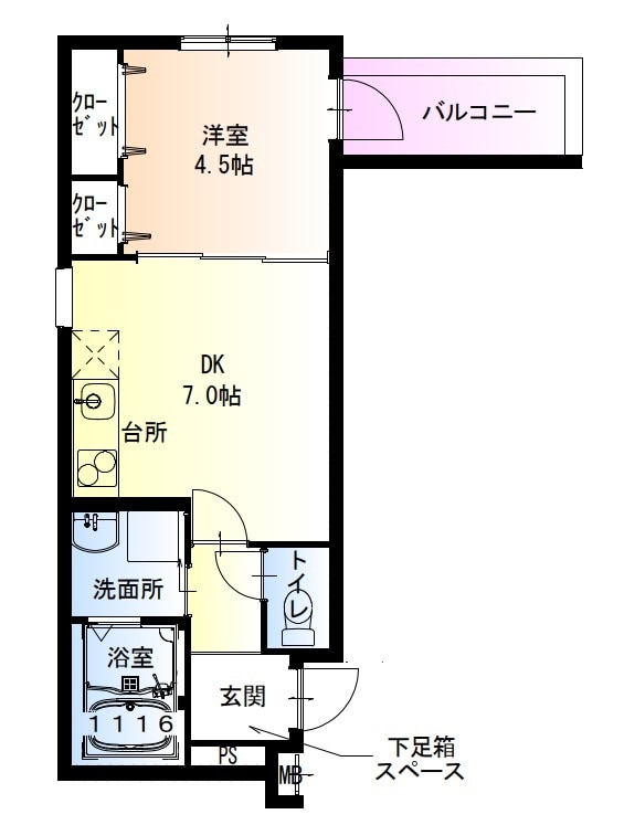 鳴尾・武庫川女子大前駅 徒歩5分 2階の物件間取画像