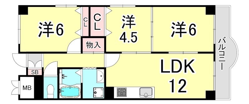 ラフィーネ甲子園の物件間取画像