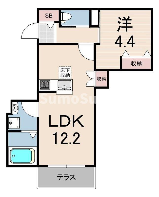 六甲道駅 徒歩6分 1階の物件間取画像