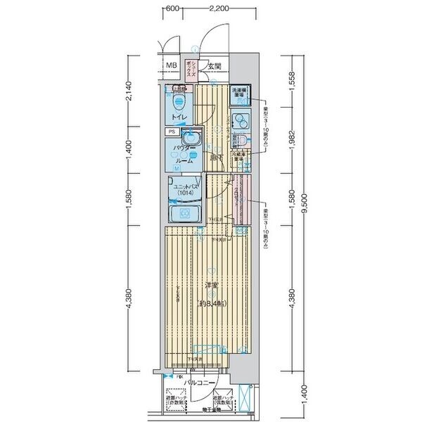 レシオス神戸クラルスの物件間取画像