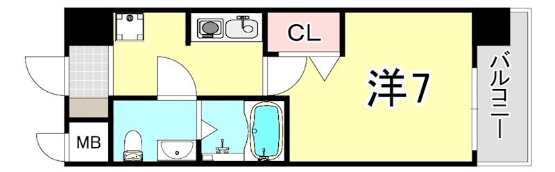 住吉駅 徒歩2分 6階の物件間取画像