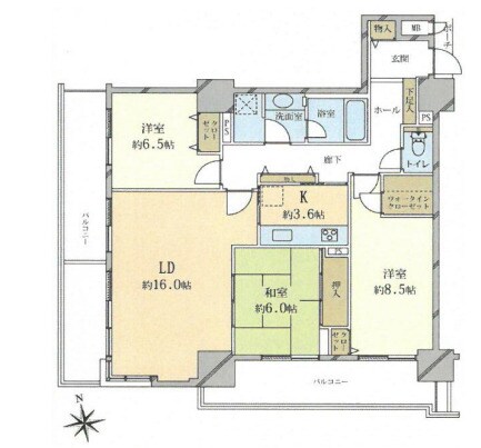西宮駅 徒歩3分 26階の物件間取画像