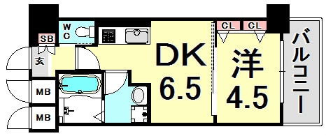 三ノ宮駅 徒歩4分 14階の物件間取画像