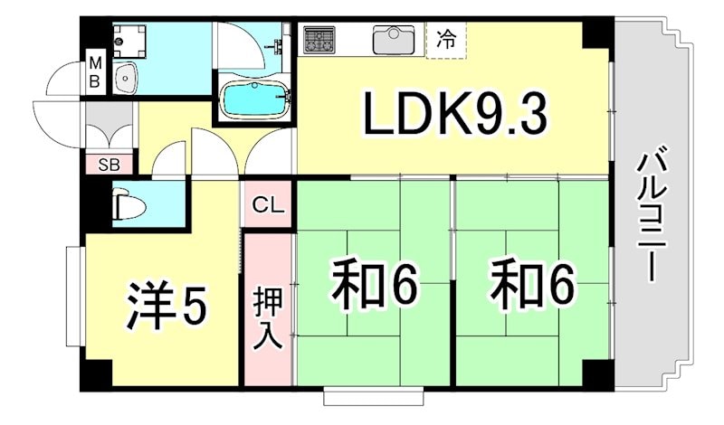 メインステージ里中の物件間取画像