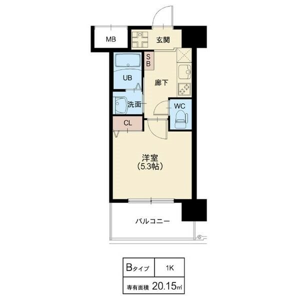 元町駅 徒歩15分 8階の物件間取画像