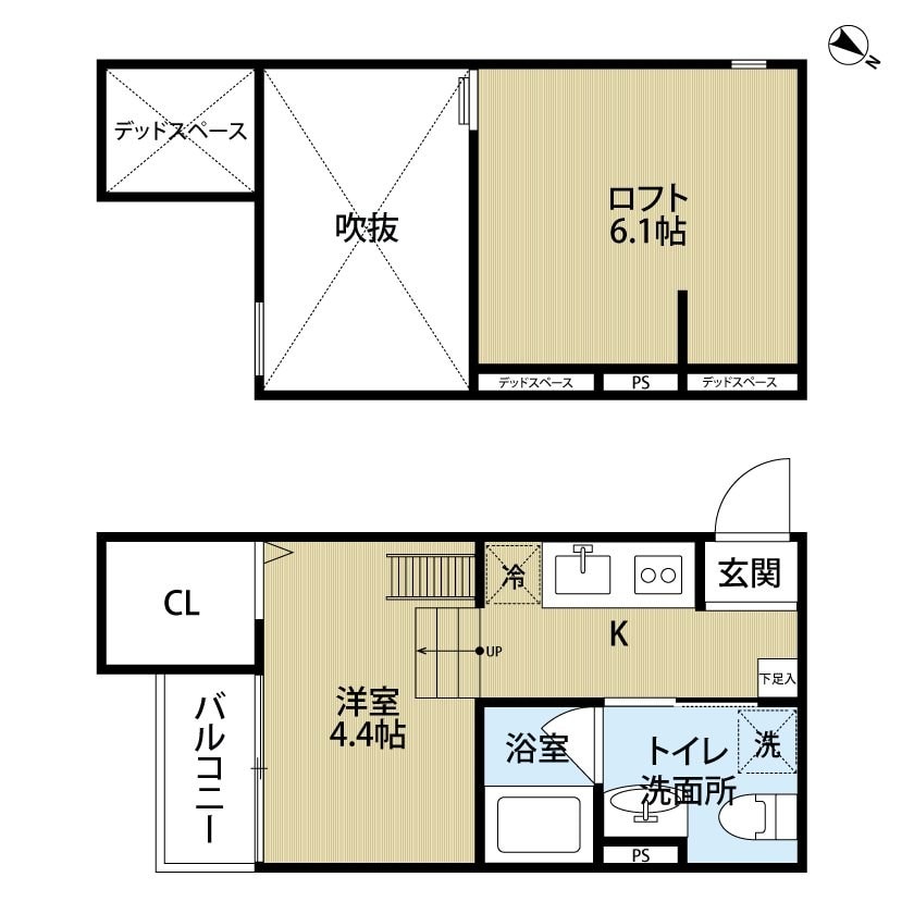 駒ケ林駅 徒歩5分 2階の物件間取画像