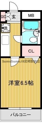 摂津本山駅 徒歩4分 2階の物件間取画像