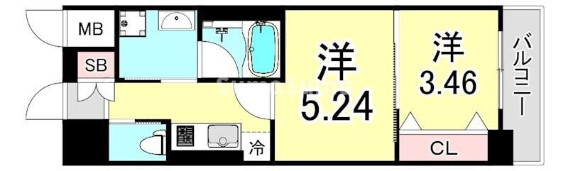 西宮北口プライマリーワン　ガーデンテラスの物件間取画像