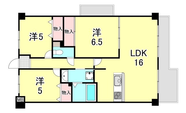 西宮北口駅 徒歩17分 4階の物件間取画像