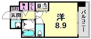 西宮北口駅 徒歩5分 6階の物件間取画像