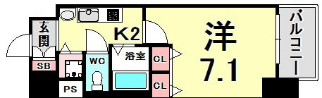 神戸駅 徒歩5分 8階の物件間取画像