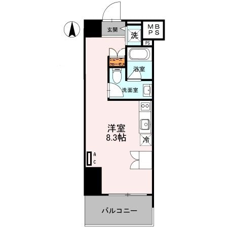 深江駅 徒歩1分 8階の物件間取画像