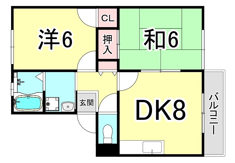 香櫨園駅 徒歩9分 2階の物件間取画像