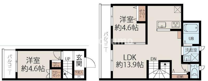 月見山駅 徒歩3分 2-3階の物件間取画像