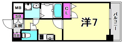 西宮北口駅 徒歩9分 5階の物件間取画像