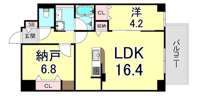 三ノ宮駅 徒歩14分 5階の物件間取画像