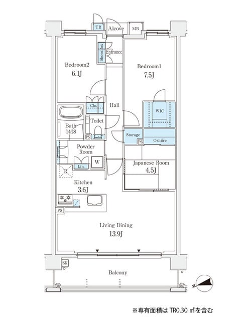 芦屋川駅 徒歩18分 5階の物件間取画像