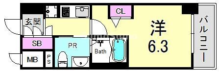 三ノ宮駅 徒歩7分 15階の物件間取画像