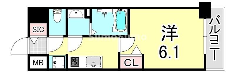 兵庫駅 徒歩13分 9階の物件間取画像