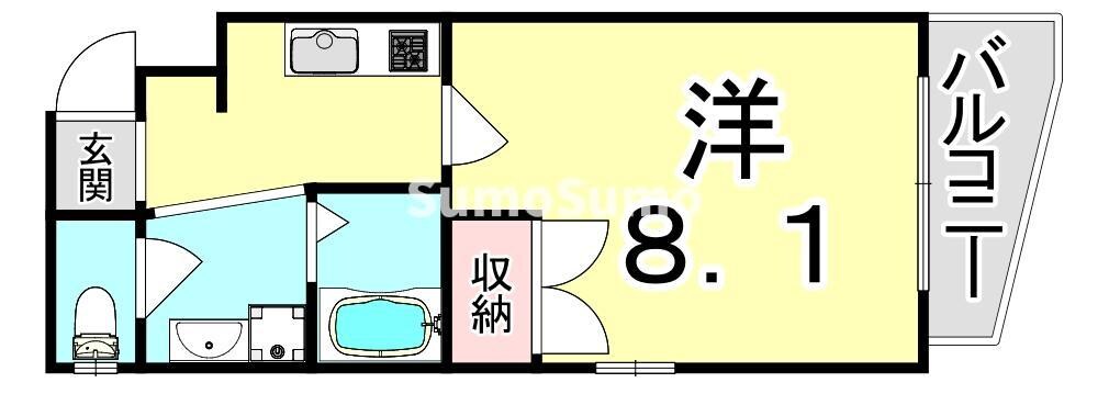 摂津本山駅 徒歩10分 4階の物件間取画像