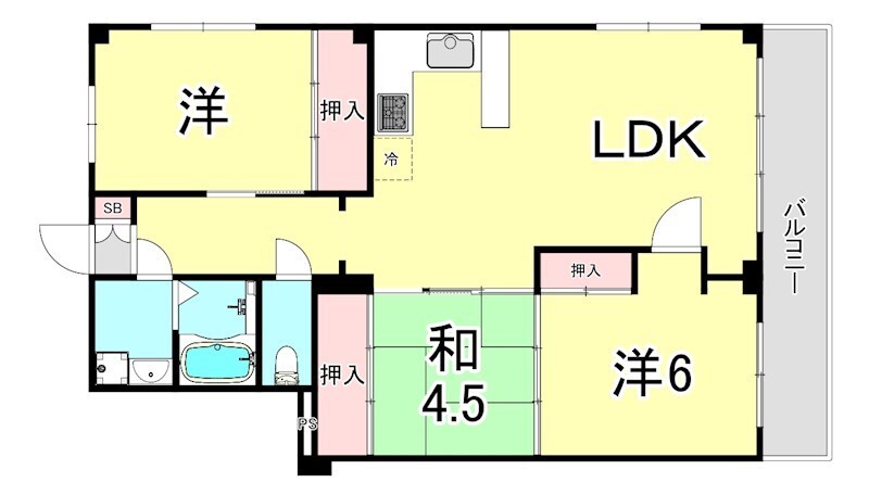 苦楽園口駅 徒歩12分 2階の物件間取画像