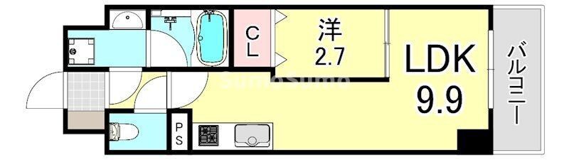 摩耶駅 徒歩3分 4階の物件間取画像