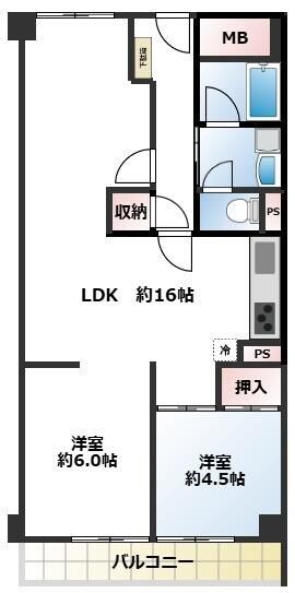 ユニハイツ朝霧の物件間取画像