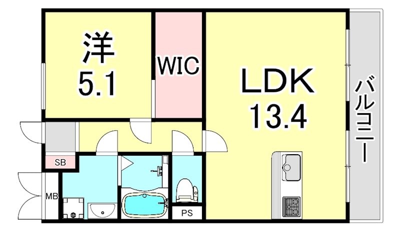 門戸厄神駅 徒歩15分 2階の物件間取画像